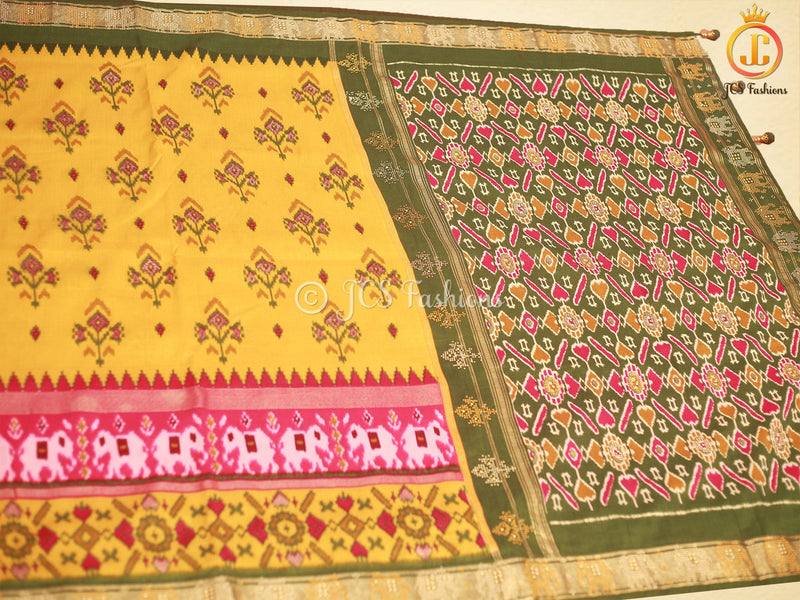 Patola Design Border Banarasi Munga Silk Saree With Blouse