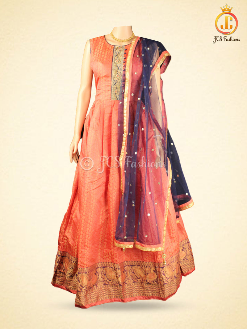 Indo-western Long gown with Stunning dupatta and leggings