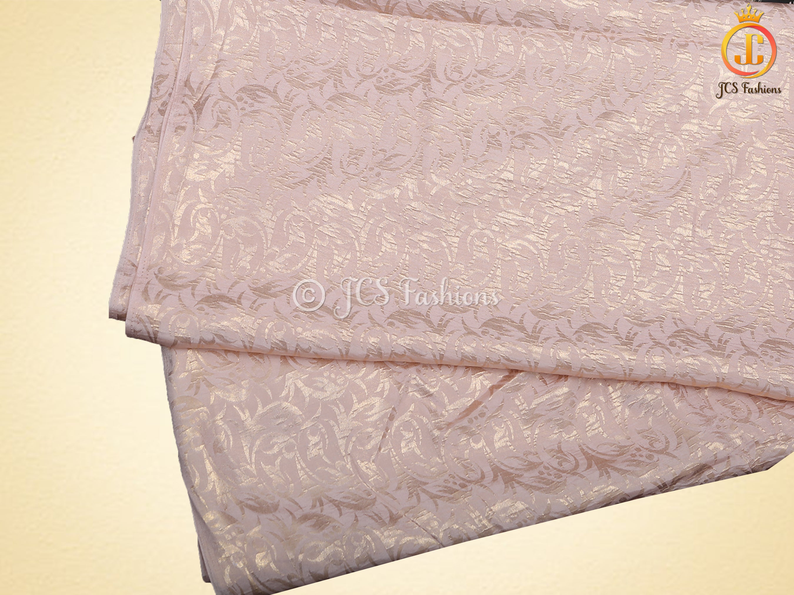 Retro-Type Peach Banarasi Crape Soft Silk Saree With Blouse SAREE JCS Fashions