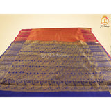 Pure Silk Sarees With Contrast Pallu And Blouse, Traditional Design