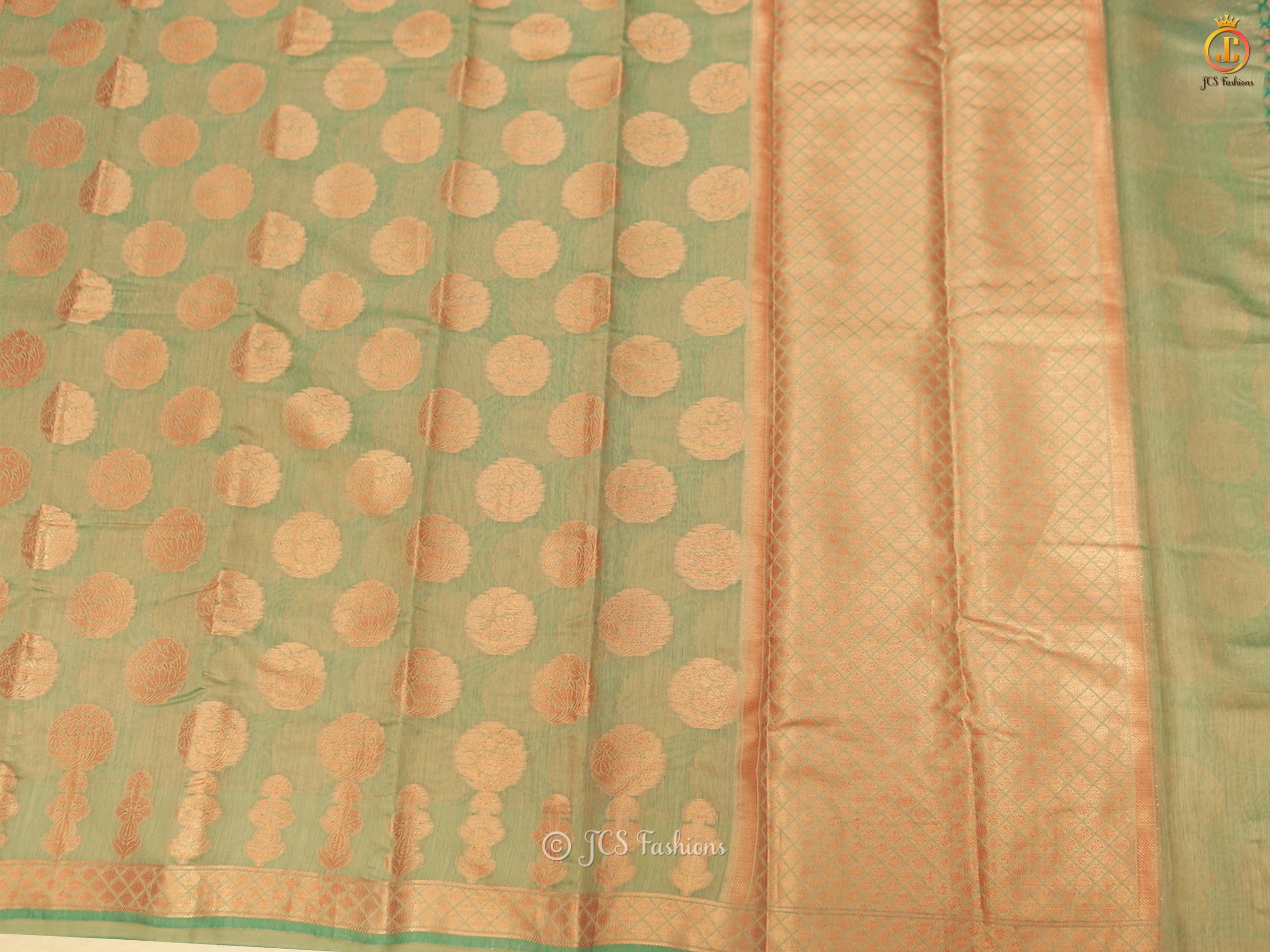 Timeless Elegance Indian Soft Silk Cotton Saree With Brocade Blouse SAREE JCS Fashions