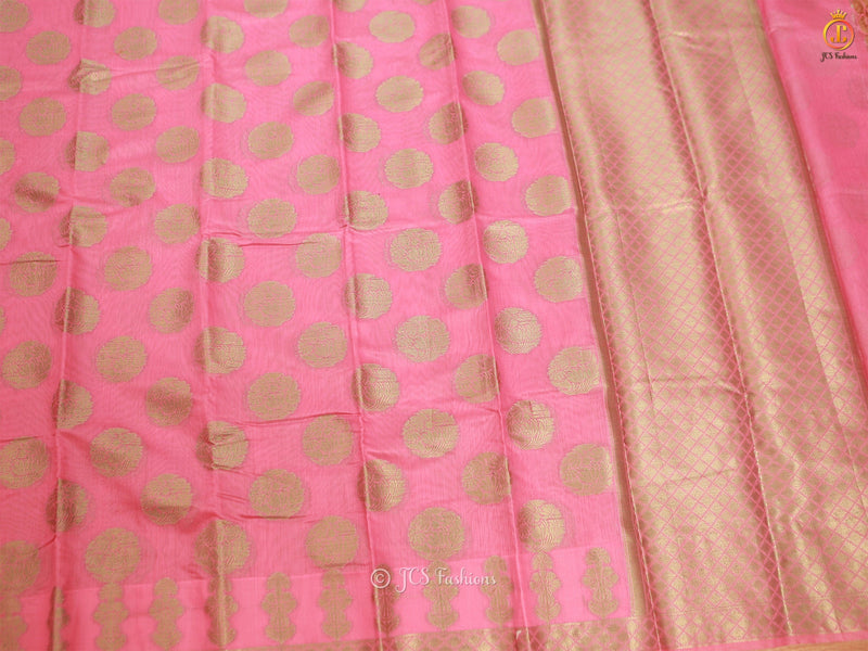 Traditional Soft Silk Cotton Saree With Brocade Blouse