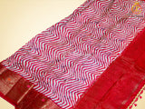 Leheriya Bathik Prints Munga Silk Saree With Blouse