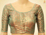 Indian Traditional Soft Silk Cotton Saree With Brocade Blouse
