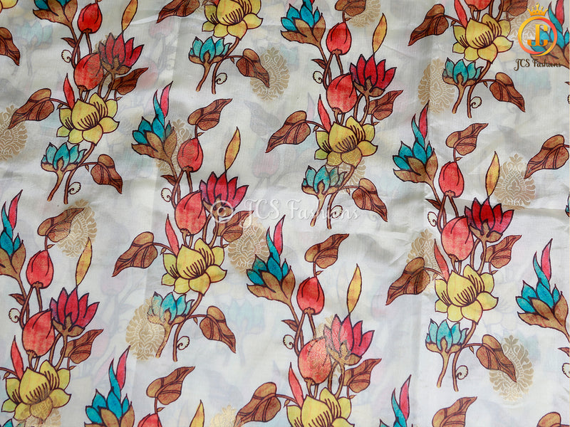 Soft Silk Kalamkari Pattu Saree, Paithani border, Ready to wear blouse,