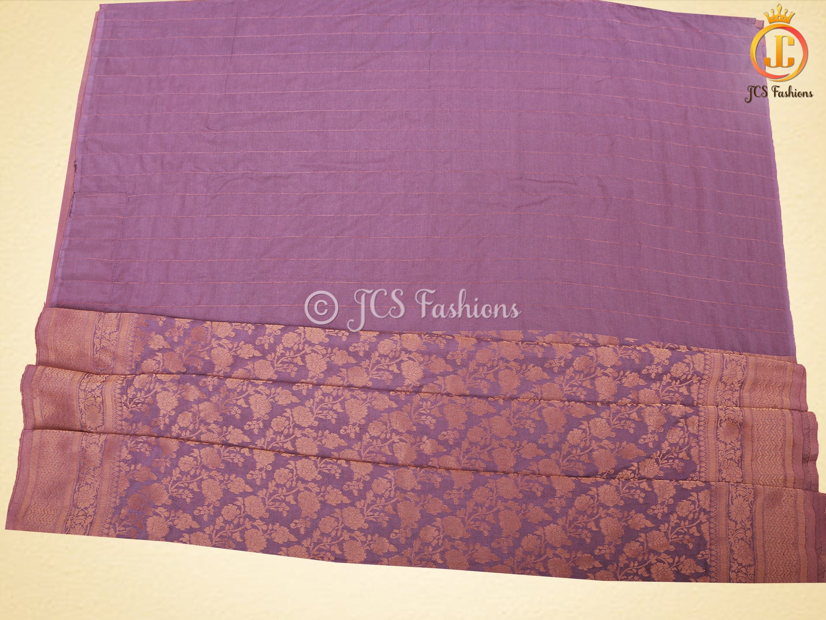 Jaal Zari Weaving Khadi Georgette Saree With Stitched Blouse SAREE JCS Fashions