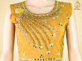Mirror Work And Crop Top style Silk Lehenga With Net Dupatta