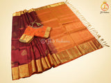 SILK MARK CERTIFIED, Pure Kanjivaram Silk Saree With fully stitched maggam work Blouse