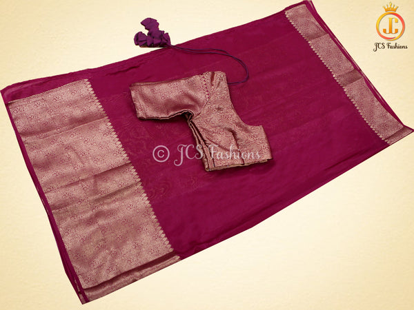Banarasi Weaving Semi Soft Silk Saree With Brocade Blouse