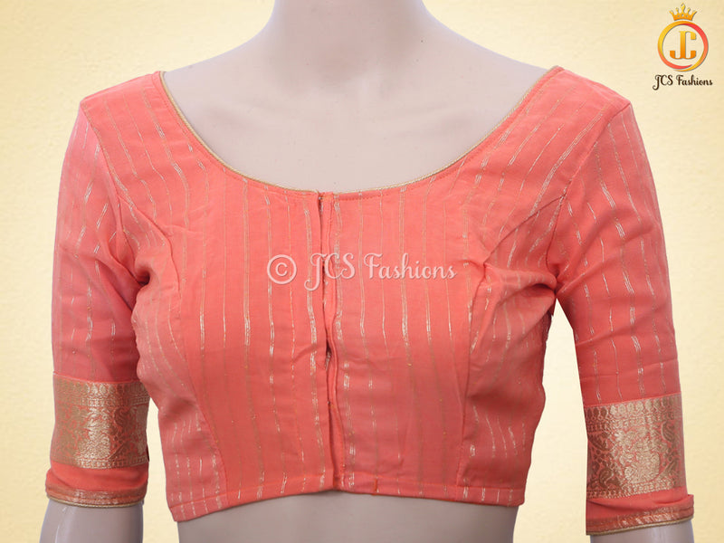 Pure Kaddi Banarasi Georgette Saree With Fully stitchedBlouse
