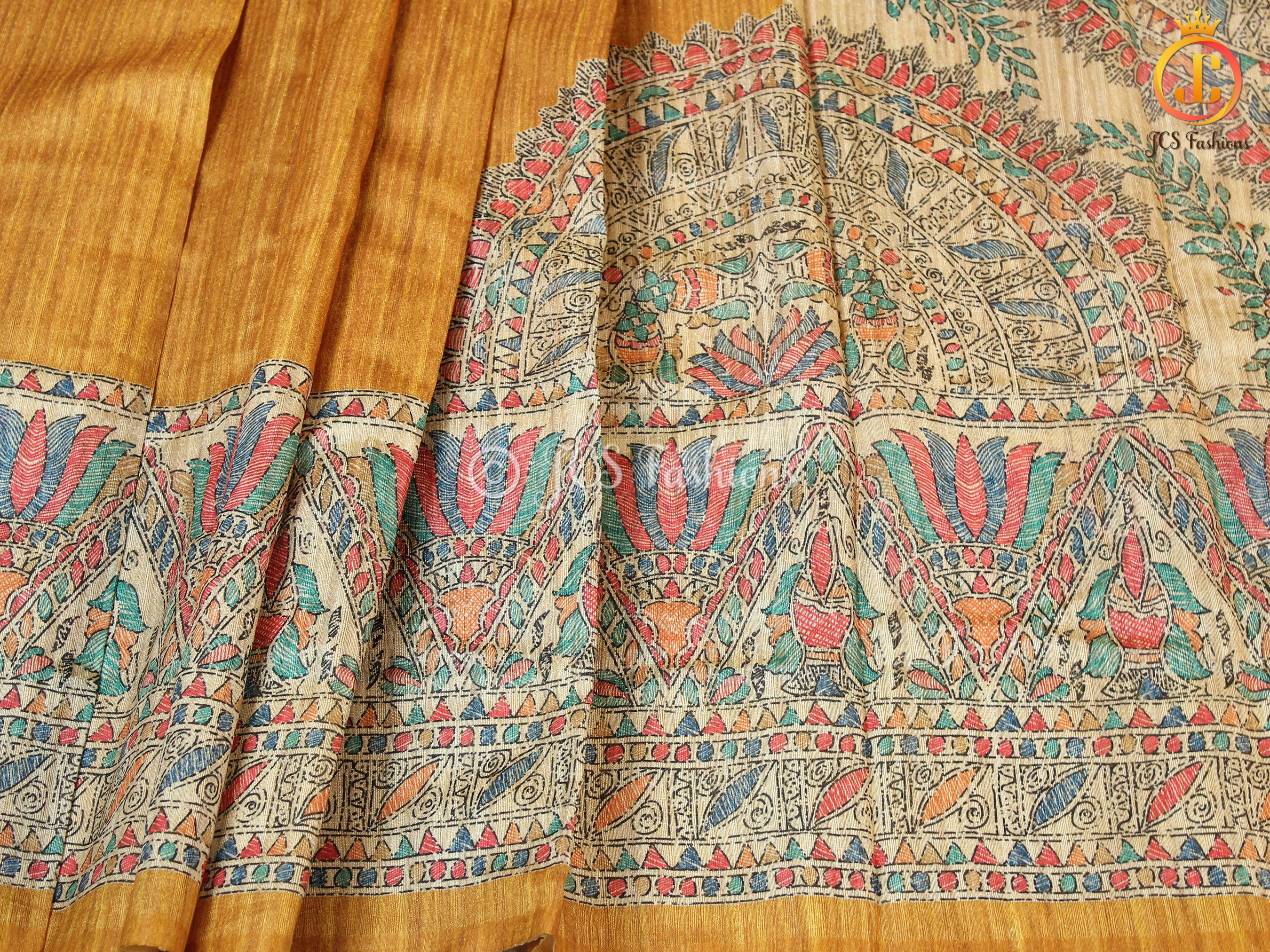 Madhubani Print Silk Saree - Light and Elegant | JCSFashions SAREE JCS Fashions