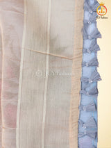 Stunning Pure Handloom Organza Printed Saree with Fully Stitched Printed Blouse