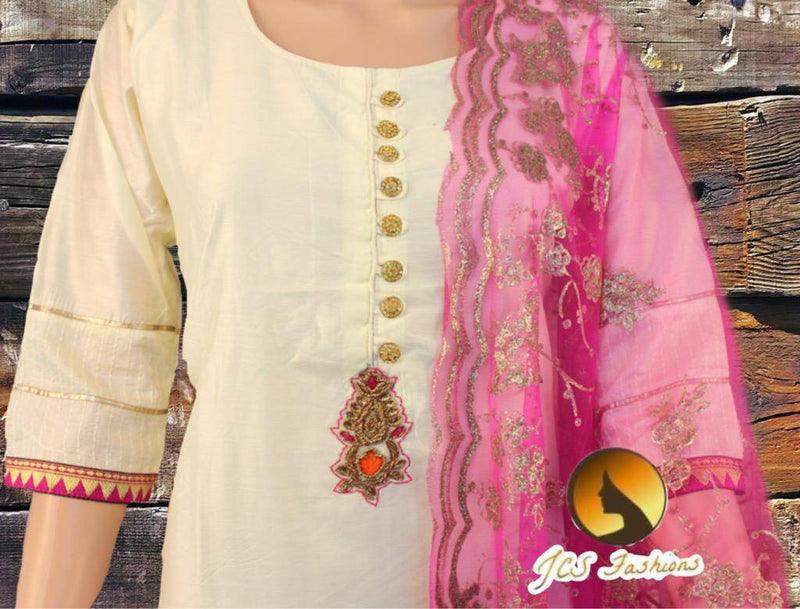 Silk Kurti | Heavy work Duppatta | Pastel Colors