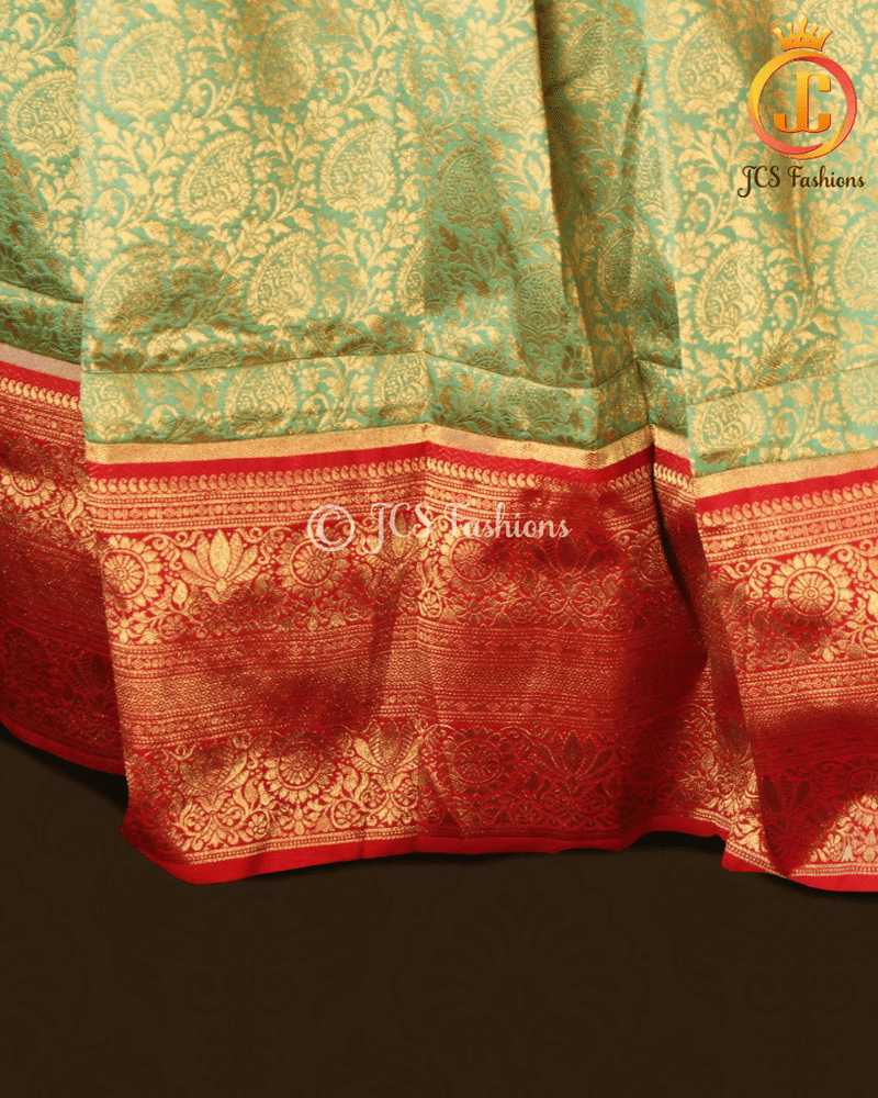 Banarasi Lehenga with Crop Top| Kanchipuram Border| Pavadi for Teens