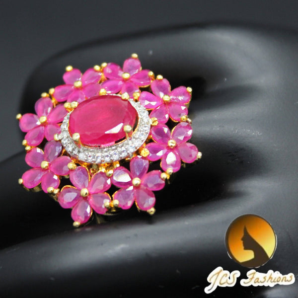 Adjustable Pink Finger Ring - Stylish and Versatile | JCSFashions