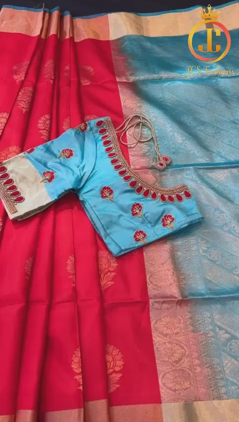 Original kanchipuram handloom Saree with Maggam work blouse SAREE JCS Fashions
