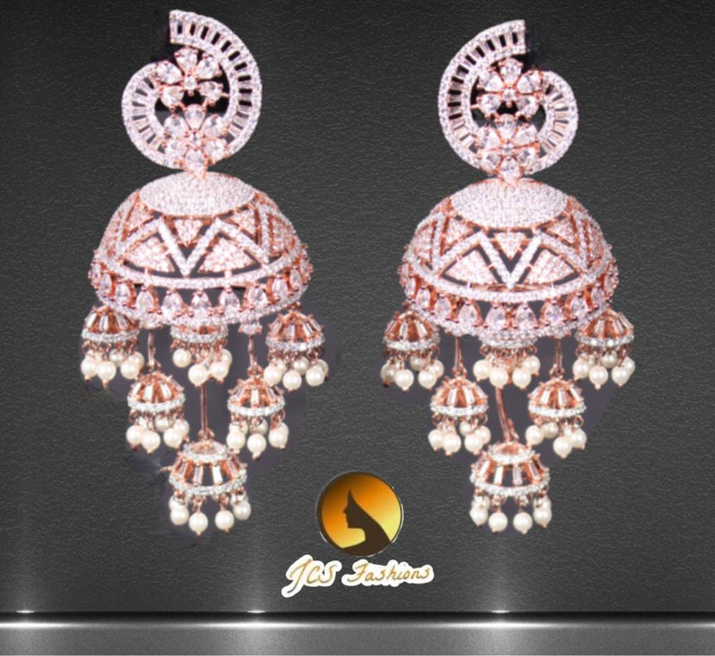 Beautiful American Diamond Jhumki Earrings