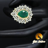 Open Flexible Adjustable finger Ring in american diamond Stone