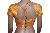 Beautiful Dark yellow Banarasi brocade blouse| Readymade Blouse| Size 40