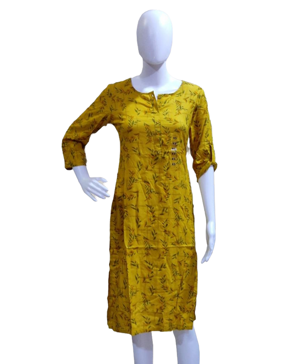 Beautiful Cotton Kurti in Yellow for Women & Girls