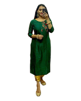 Women's Beautiful Hand Crafted Soft Silk Kurtie with Plazzo Pant
