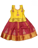 Pure Silk Pattu Paavadai Set | Kids Lehanga | 2 Years Old