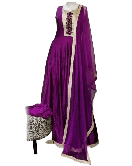 Silk Designer Full Flare Anarkali Long Gown