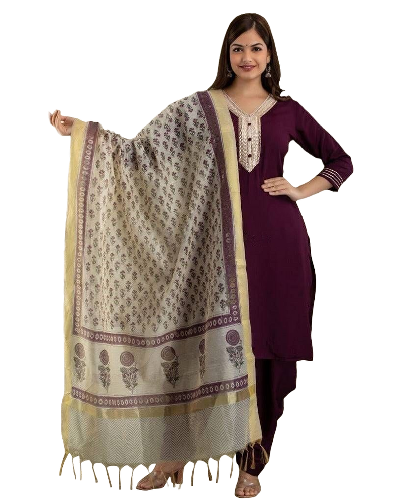 Heavy gota lace work kurti with patiala pant