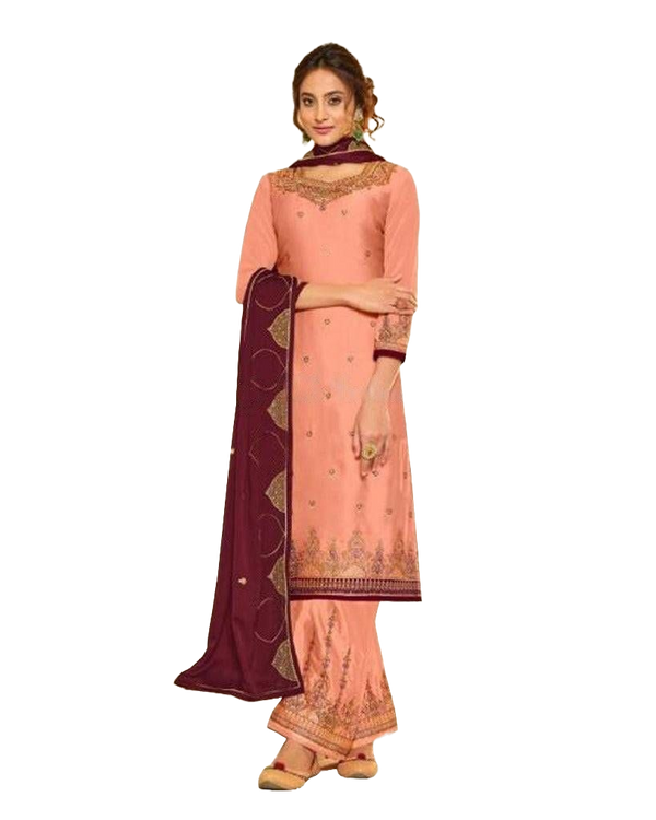 Peach Elegance: Stylish Salwar Set for Effortless Chic | JCS Fashions