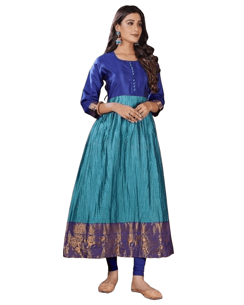 Silk Weaving Kurti with Jacquard Border