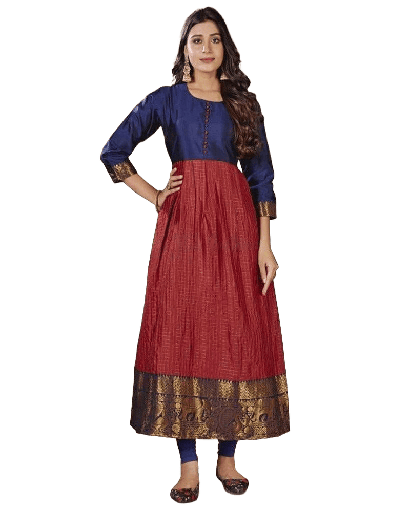 Silk Weaving Kurti with Jacquard Border