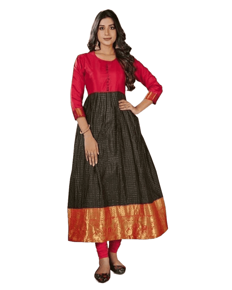 Silk Weaving Kurti with Jacquard Border