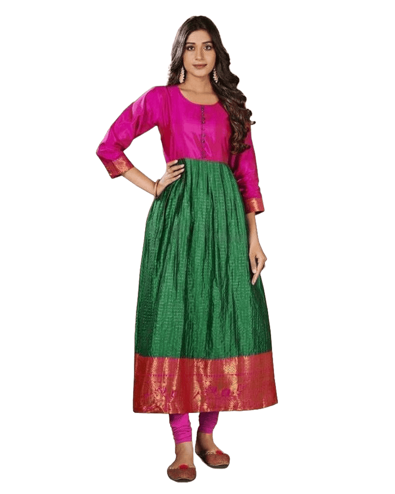 Silk Weaving Kurti with Jacquard Border