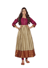 Silk Weaving Kurti with Jacquard Border