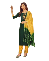 Rayon Slub Embroidery Work Salwar