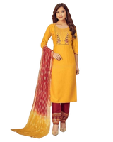 Rayon Slub Embroidery Work Salwar