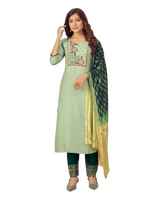 Rayon Slub Embroidery Work Salwar