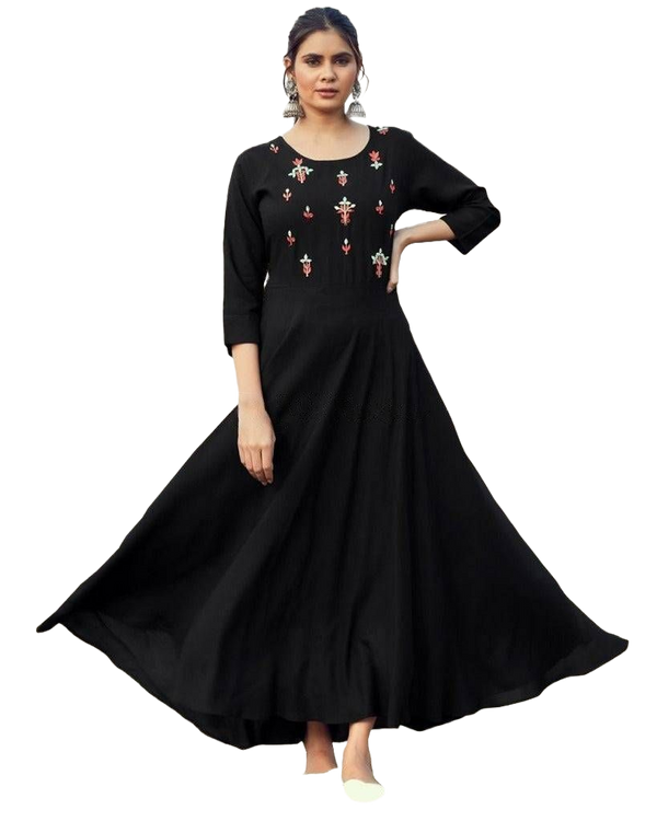 Rayon Gown With Embroidery and Mirror work