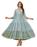 Stylish Rayon Bollywood Style Indian Kurti Gown. Ships from USA