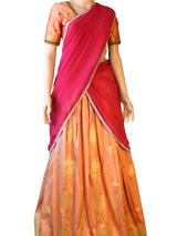 Unique and Trendy Half Saree Set  For Teens | Peach