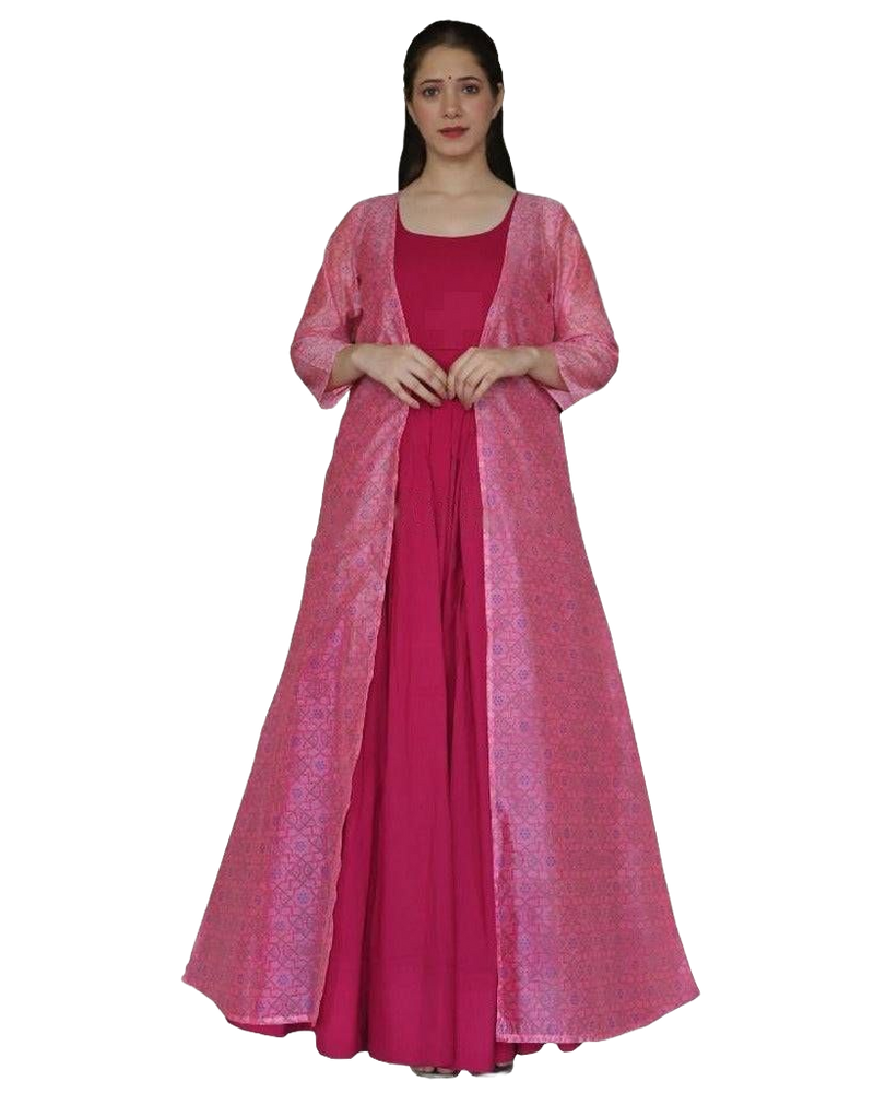 Indo Western Long Gown with Jacket