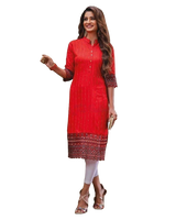 Stylish One-Of-A-Kind Rayon Embroidery Kurti