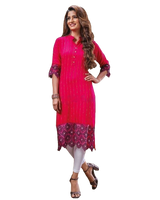 Stylish One-Of-A-Kind Rayon Embroidery Kurti