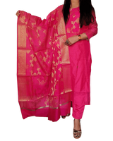 Pure Chanderi Silk Kurta With Banarasi Dupatta And Pant