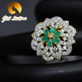 Open Flexible Adjustable finger Ring in american diamond Stone