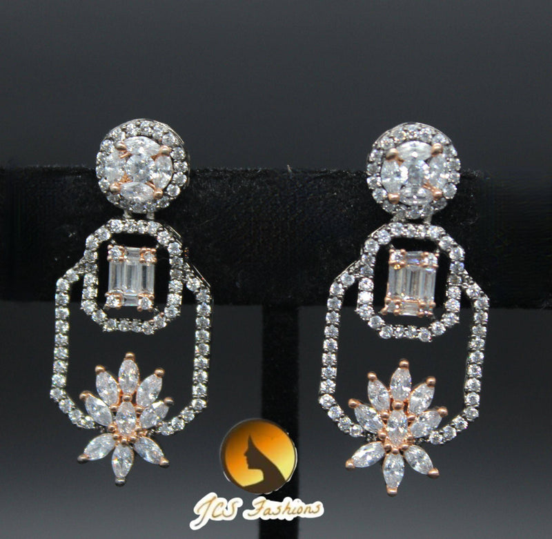 Stone Earrings | light Weight | Black Polish