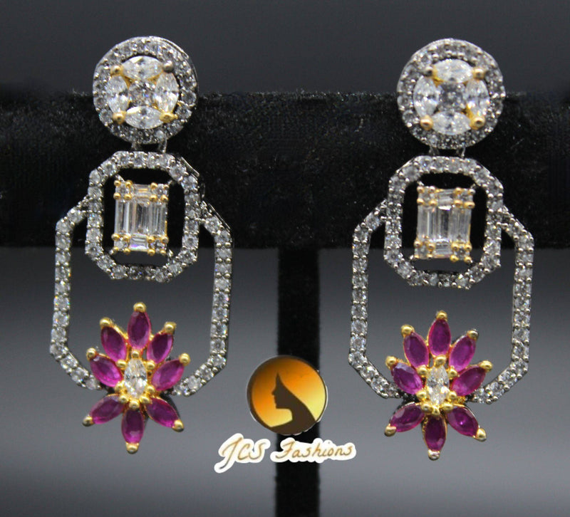 Stone Earrings | light Weight | Black Polish