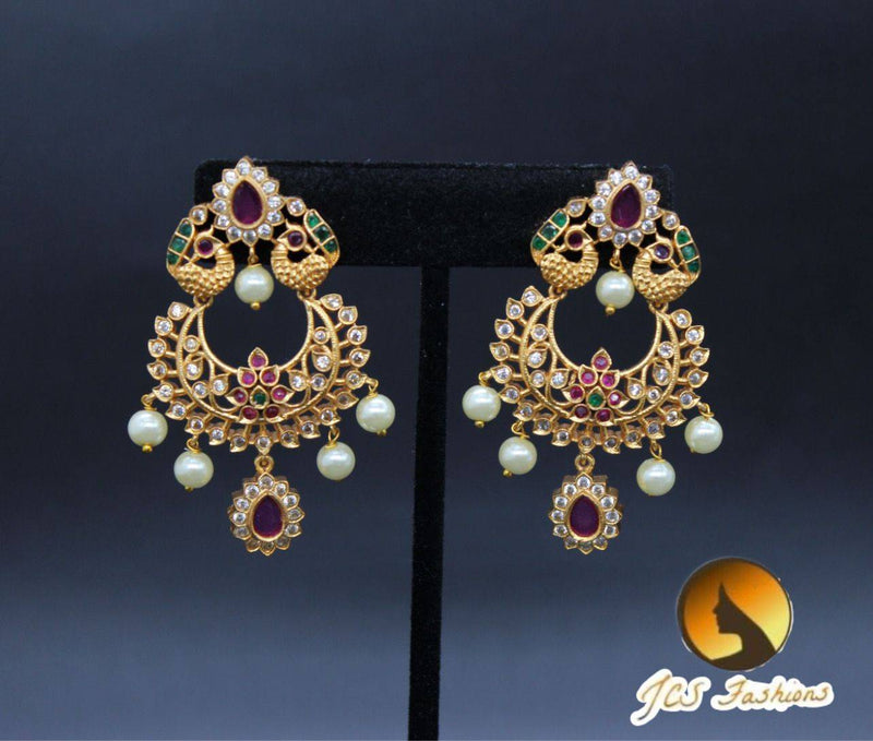 Earring| Unique design | Matte Finish | Peacock design