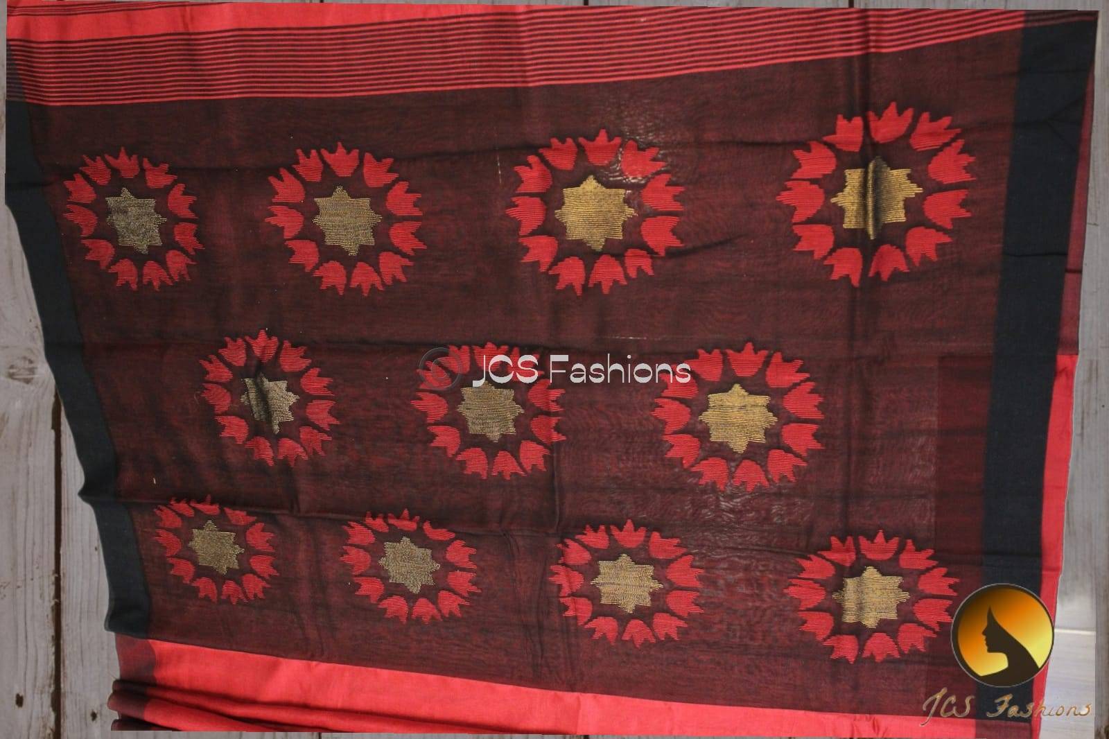 Matka Silk Saree with Fully Stitched Blouse Saree JCS Fashions