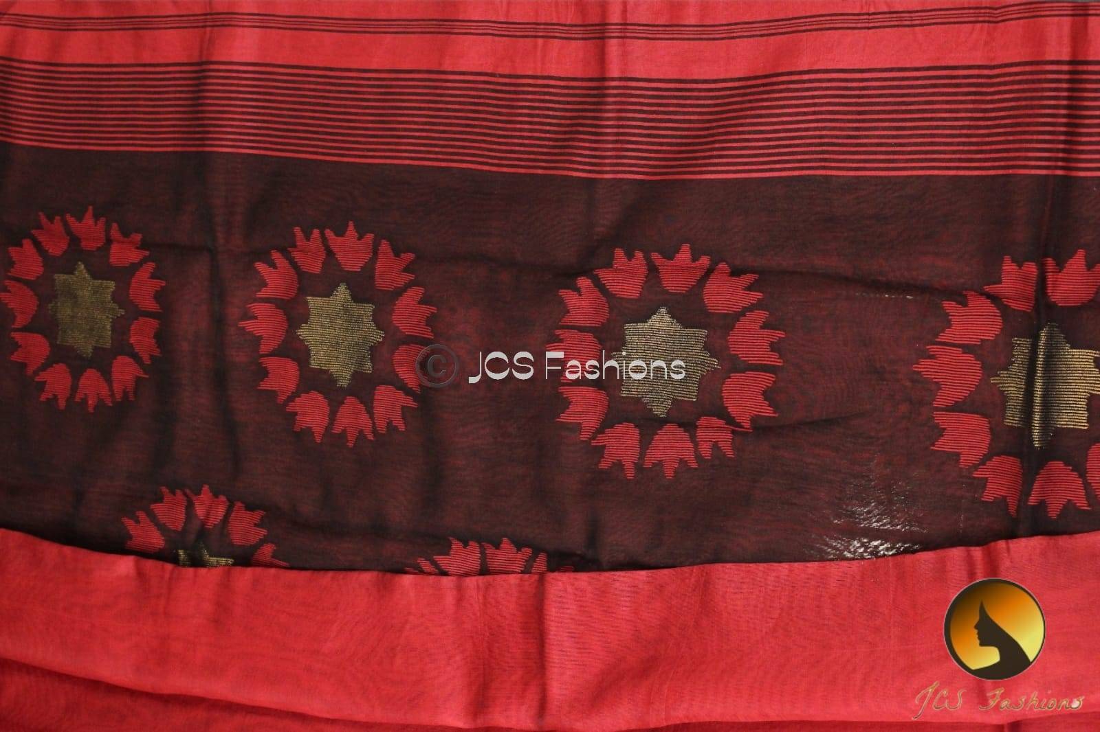 Matka Silk Saree with Fully Stitched Blouse Saree JCS Fashions